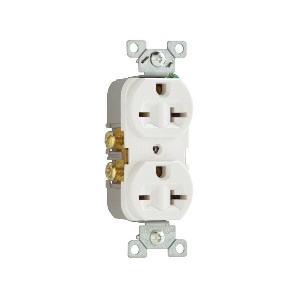 RECEPTACULO DUPLEX BCO 2P3H 20A 250V NEMA 6-20R