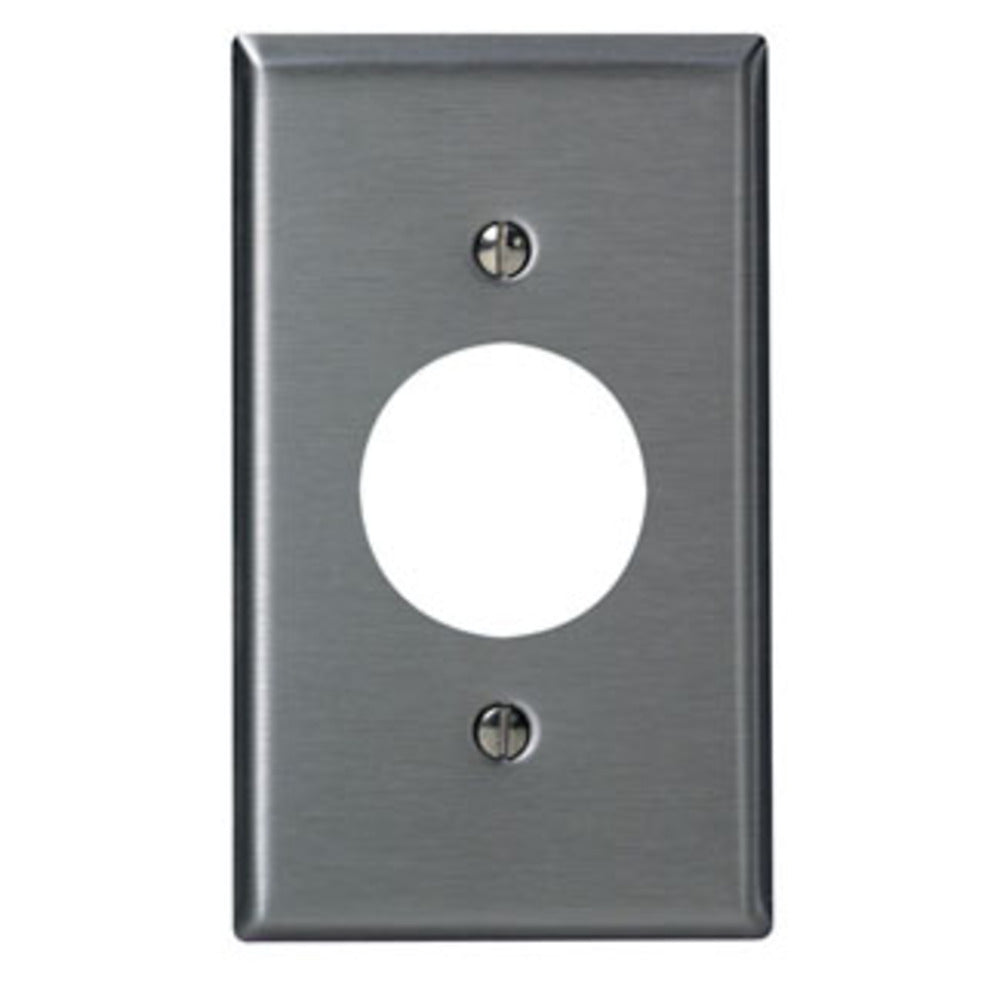 PLACA DE ACERO INOXIDABLE RECEPTACULO SENCILLO 35 MM DIA 84004-40 LEVITON *** OFRECER CETF03 O SS7 ***