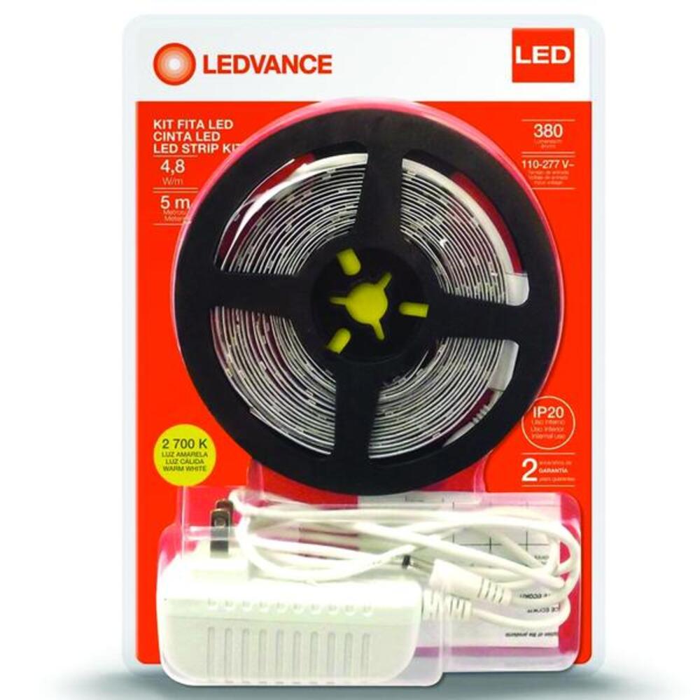 KIT TIRA LED ECOKIT INTERIOR 5M 4.8W/820 IP20 380LM/M 110-277V LEDVANCE