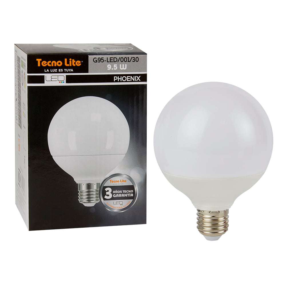 FOCO LED TECNOLITE TIPO GLOBO 8W LUZ SUAVE CÁLIDA BASE E27