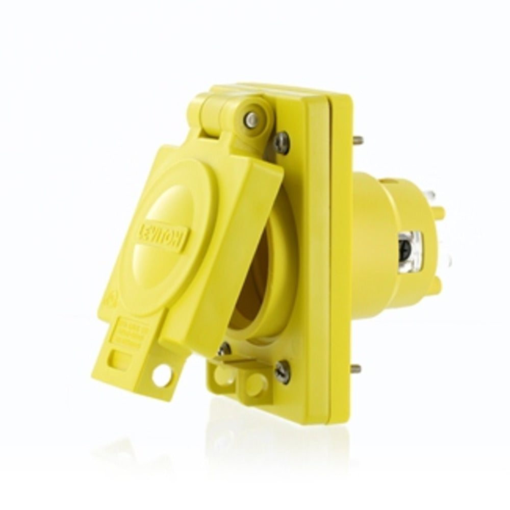 RECEPTACULO EMP AMARILLO 1/2 VTA C/TAPA WETGUARD 30 A 125/250V 3H 4P C/T L14-30R LEVITON