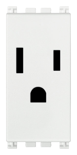 TOMACORRIENTE 2P+T 15A/127V. 1 MOD. USA BLANCO ARKE VIMAR