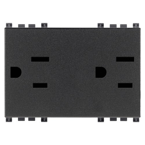 TOMACORRIENTE 2P+T 15A/127V. 3 MOD. USA GRIS ARKE VIMAR