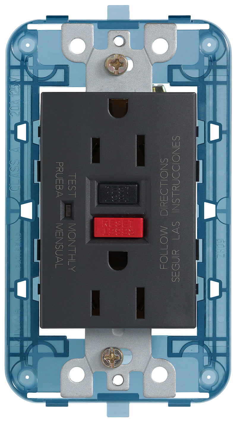 TOMACORRIENTE 2P+T 15A/127V. 3 MOD. GFCI USA GRIS ARKE VIMAR