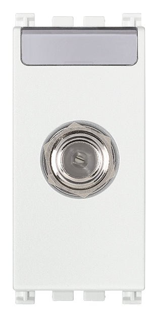 TOMA COAXIAL 1 MOD. CON CONECTOR HEMBRA TIPO F BLANCO 2400MHZ ARKE VIMAR