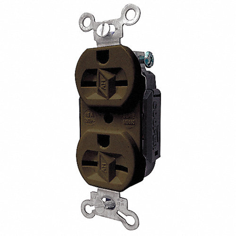 RECEPTACULO DUPLEX 15A/250V. CAFE ENTRADA RECTA NEMA 6-15 M5650 ARROW HART