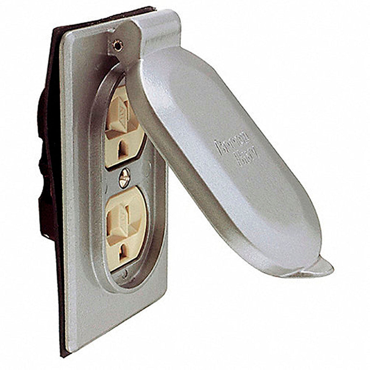 RECEPTACULO DUPLEX 15A/250V. P/INTEMP PALANCA Y TAPA GRIS ENTRADA RECTA NEMA 5-15 M5650WP ARROW HART