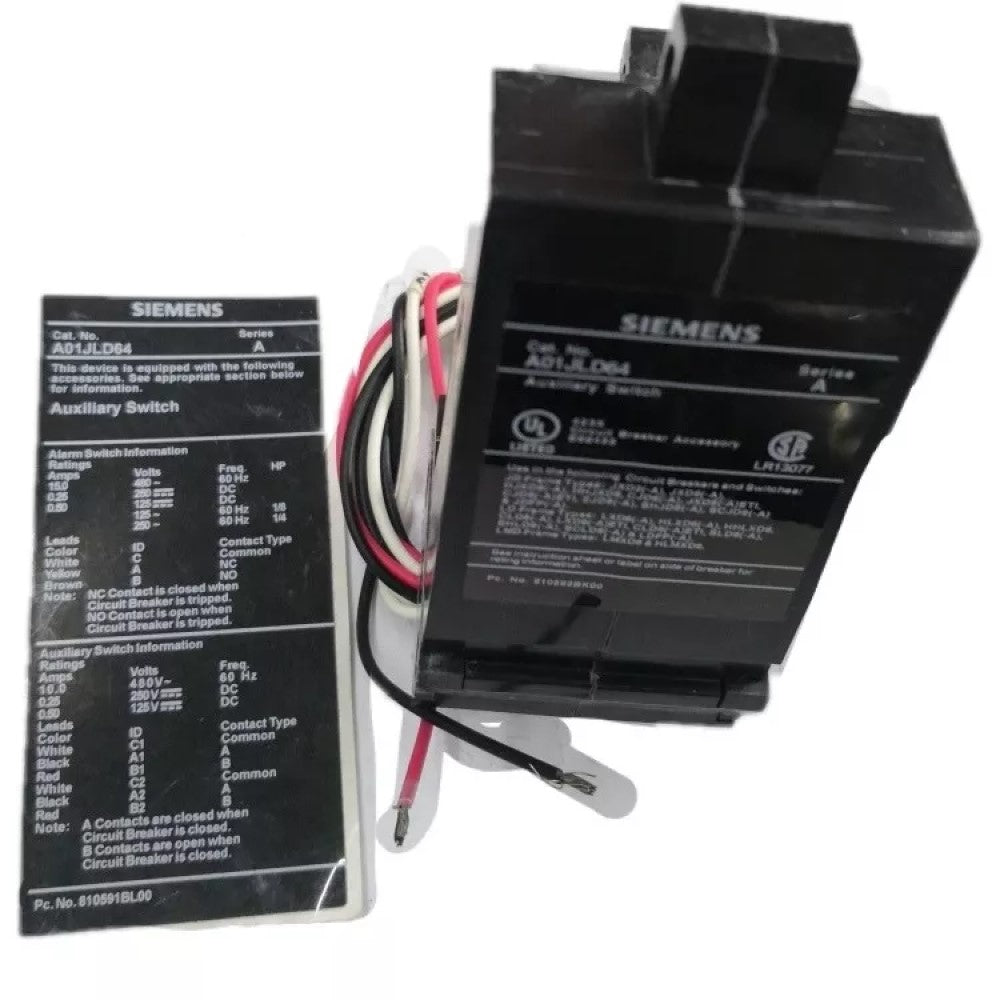 CONTACTO AUXILIAR 1NA+1NC 10A/120-240-480VCA 60HZ P/INT. JXD6-LXD6-LMXD6 A01JLD64 A7B10000020347