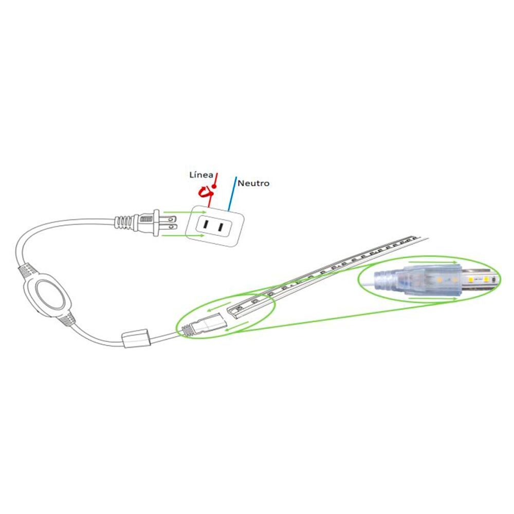 CONECTOR DE PLASTICO PARA TIRA DE LED AC2835 O AC5050 MAX 50M DE TIRA 127VCA IP65