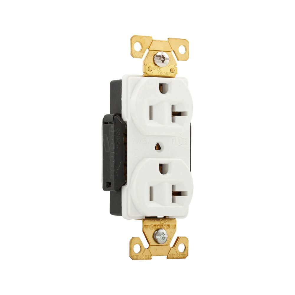 RECEPTACULO DUPLEX EXTRA PESADO 2F-3H 20A/125V. NEMA 5-20R BLANCO