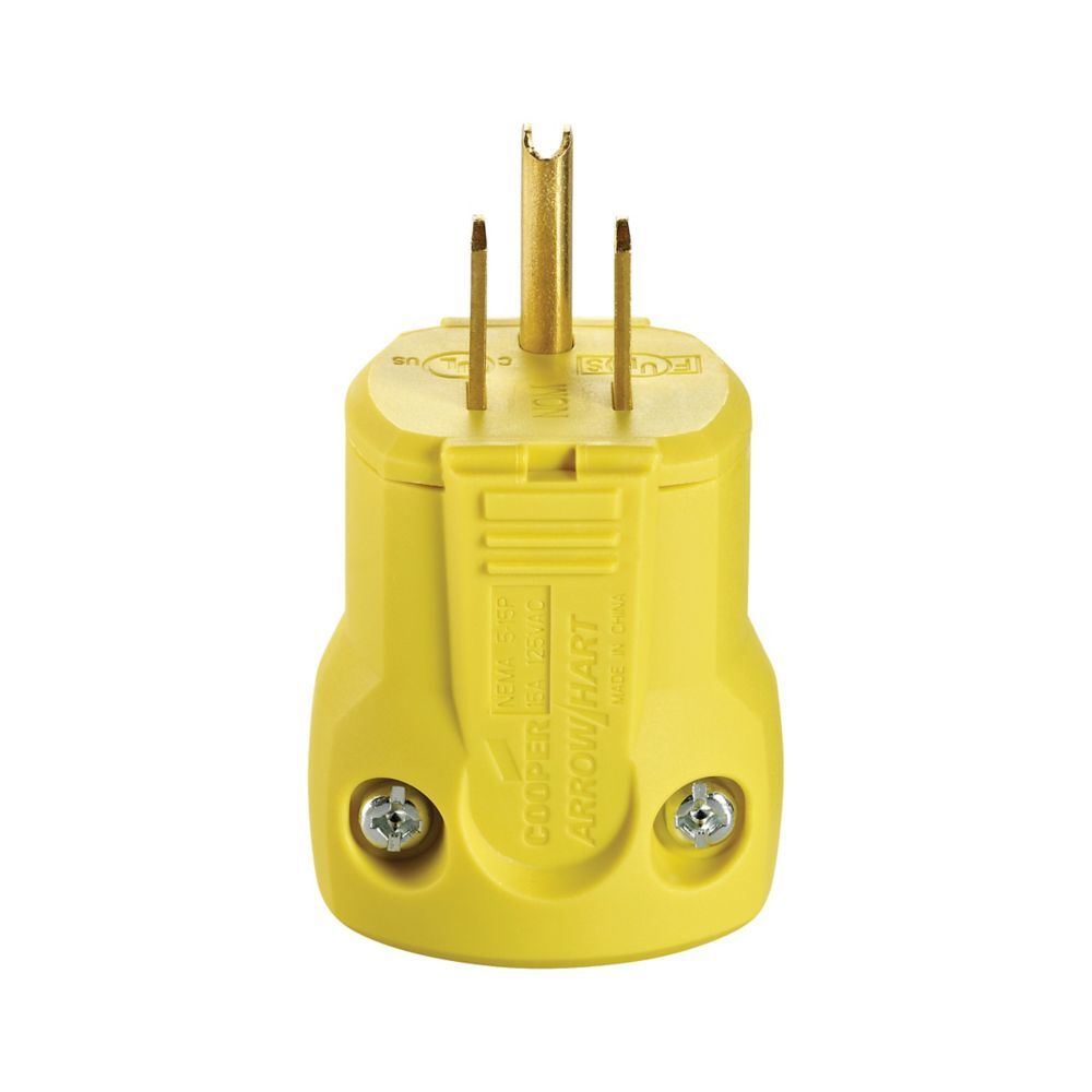 CLAVIJA 15A 125V 2P3W STR QUICK GRIP AMARILLO