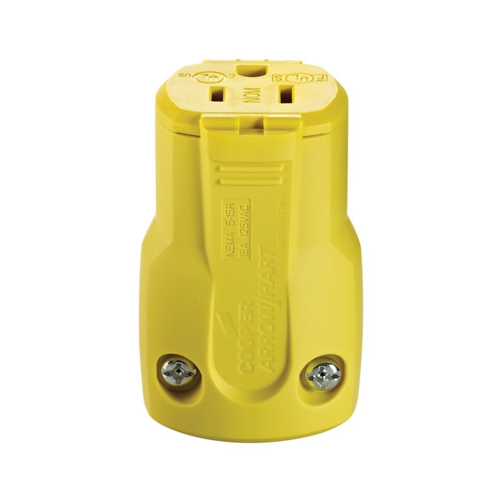 CONECTOR 15A 125V QUICK GRIP AMARILLO