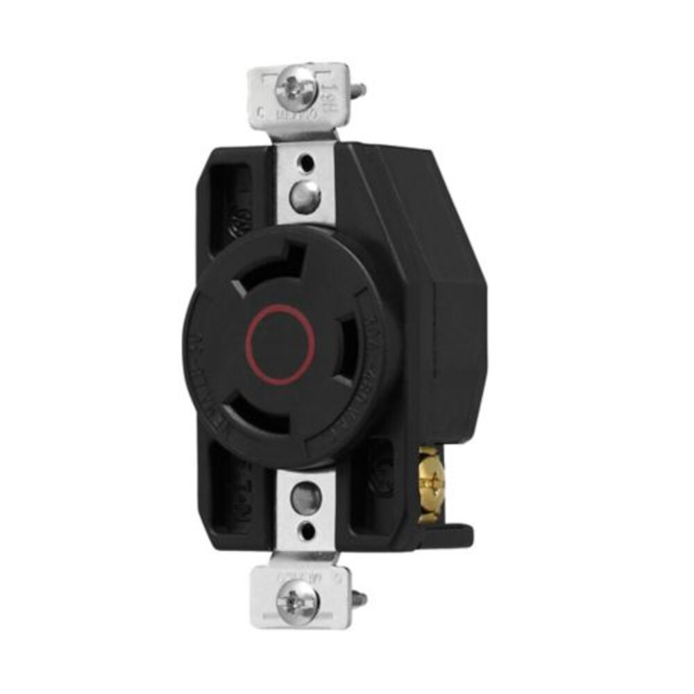 RECEPTACULO SENCILLO 30A 480V 2P 3H MEDIA VUELTA NEGRO AHL830R.