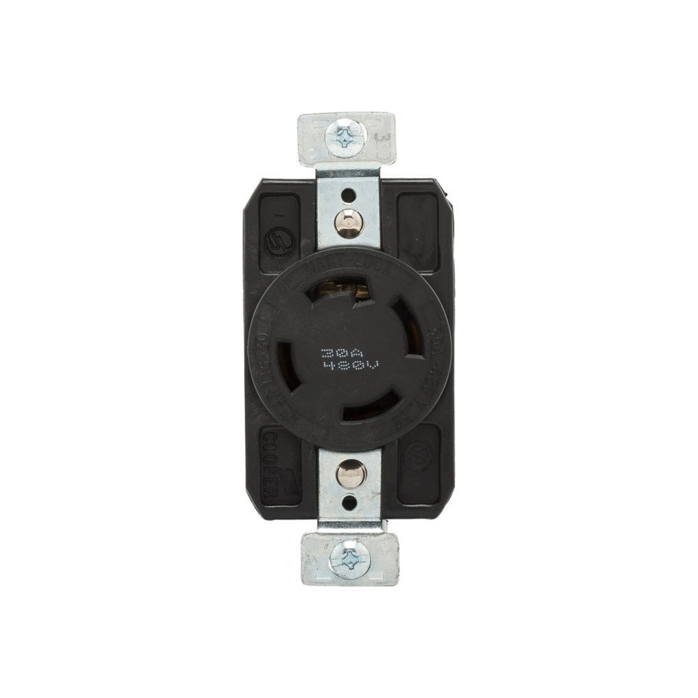 RECEPTACULO SENCILLO"HART-LOCK" MEDIA VUELTA 3P 4H 30A 480VCA NEMA L16-30 GRADO INDUSTRIA AHCL1630R