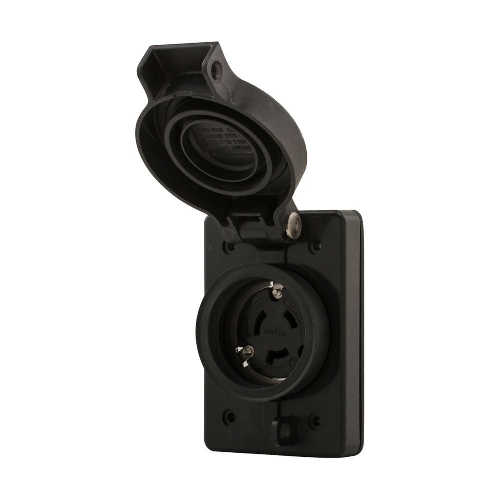 RECEPTACULO SENCILLO "HART-LOCK" 2P3H 20A 277VCA NEMA L7-20 GRADO INDUSTRIAL AHCL720R COLOR NEGRO