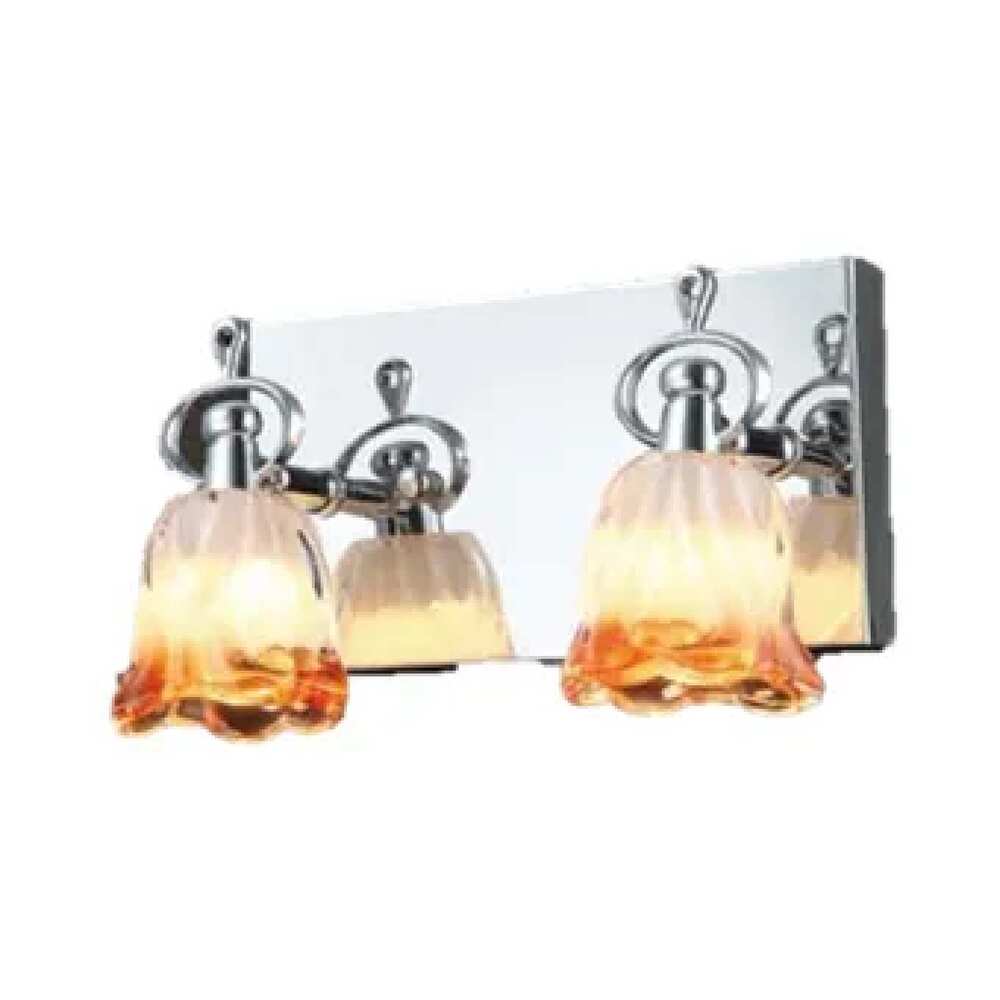 ARBOTANTE BASE CROMO PANT FLOR CRISTAL AMBAR LUZ LED 3WX2 3 CAMBIOS DE LUZ
