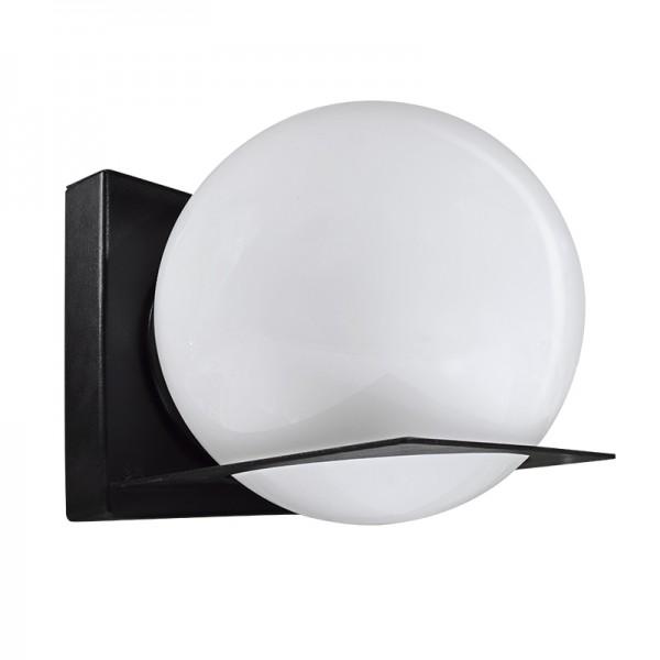 LUM SOBREPONER MURO BOLA 60W 125V E27 NEGRO CALUX