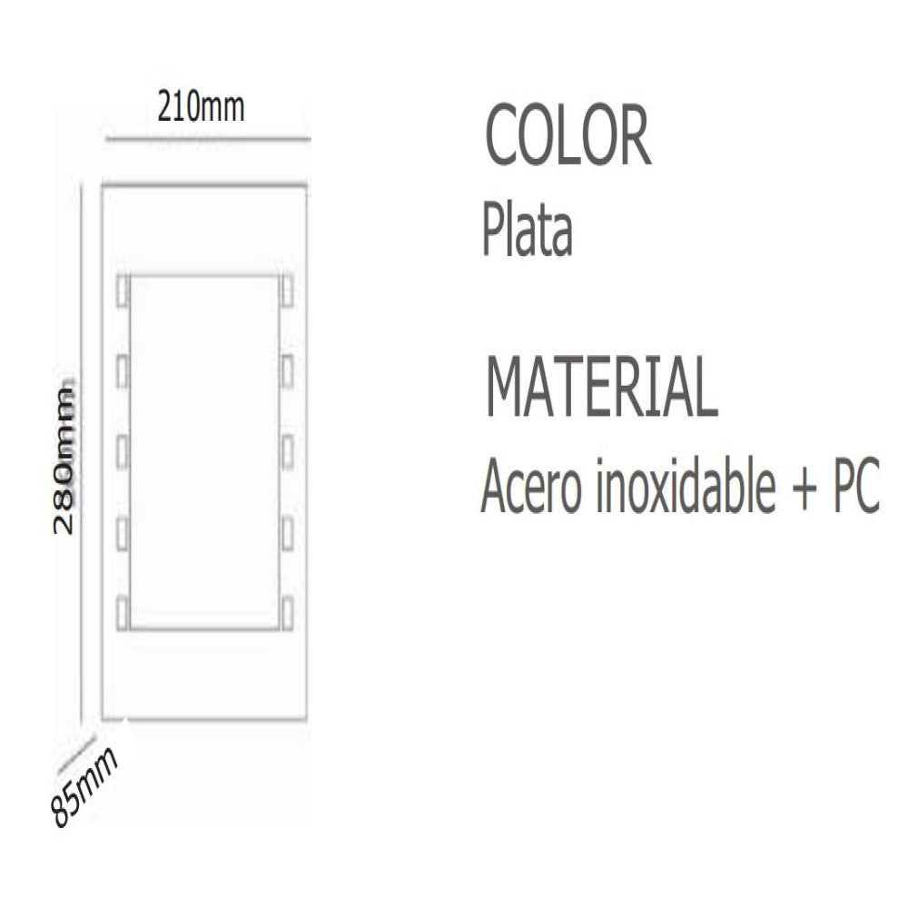LUMINARIO INCANDESC PLATA MURO EXTERIOR DESCUBIERTO 127V 50-60 HZ E27 BMS-064S2 ***SIN T.E.***