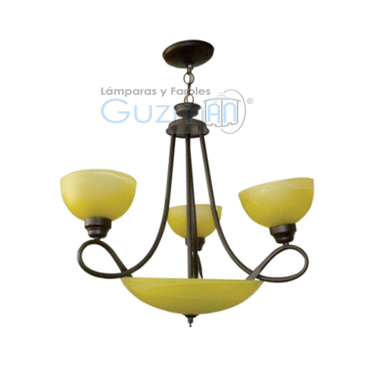 CANDIL MODELO 1000 5 LUCES CON PANTALLAS CHOCOLATE BLANCO MCA GUZMAN