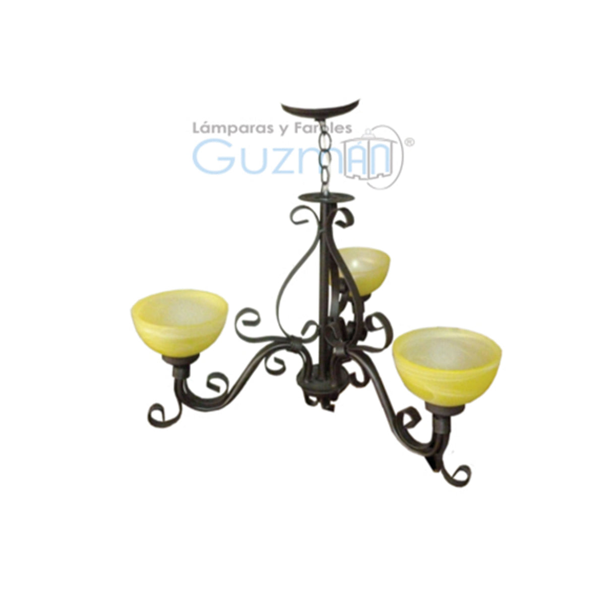 CANDIL MODELO CALABAZA 3 LUCES CON PANTALLAS BLANCO MCA GUZMAN