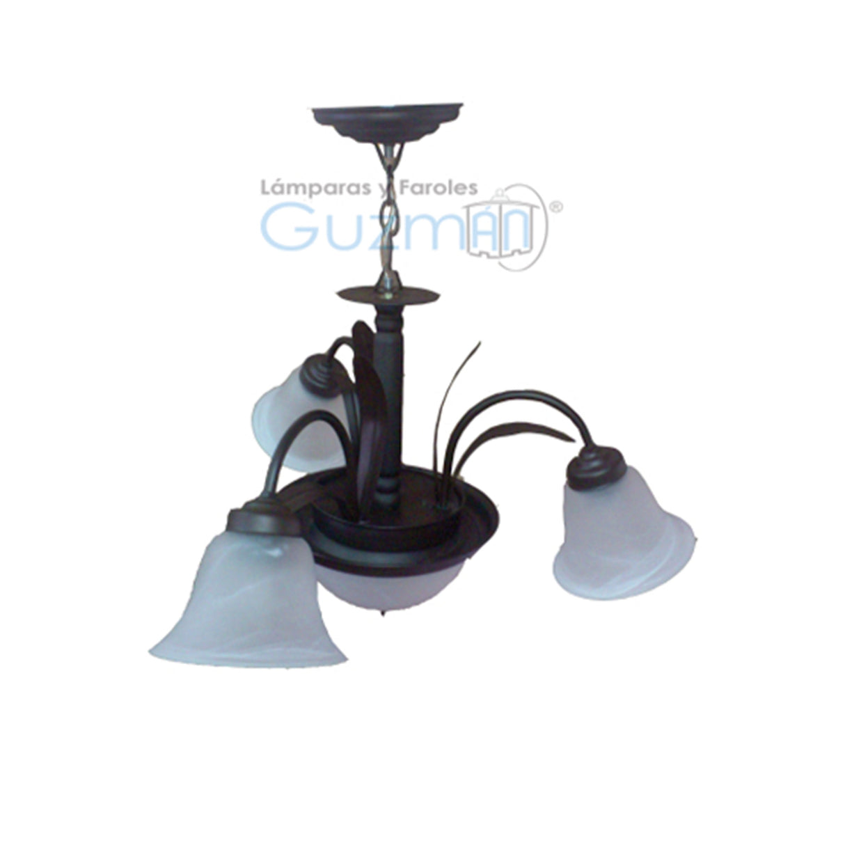 CANDIL MODELO 1003 5 LUCES CON PANTALLAS CHOCOLATE BLANCO MCA GUZMAN