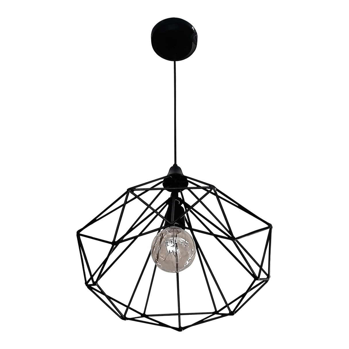 COLGANTE VINTAGE PIRAMIDE MEDIANA 1 LUZ SIN FOCO MCA GUZMAN