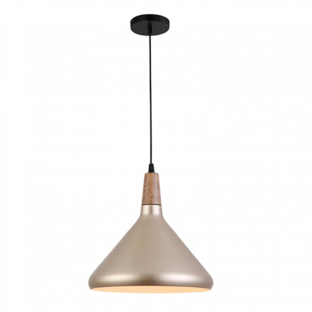 LUMINARIO COLGANTE CONICO 40W MAX 125V E27 CHAMPAGNE CALUX ***HAE2025***