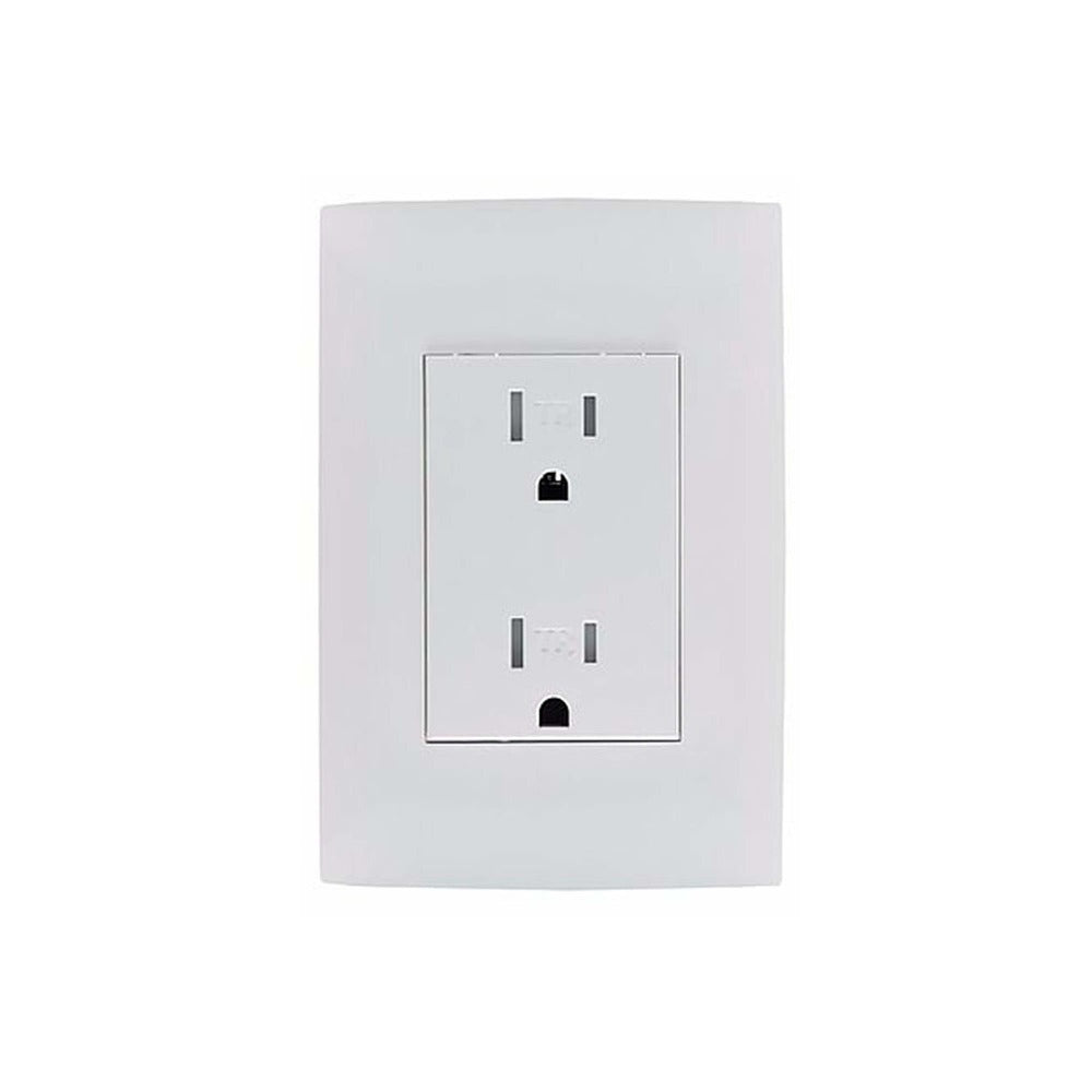TOMACORRIENTE DUPLEX POLARIZADO C/TIERRA TAMPER RESISTANT C/PLACA 15A(125-250)V BCL CI0-TRDPT-BLA