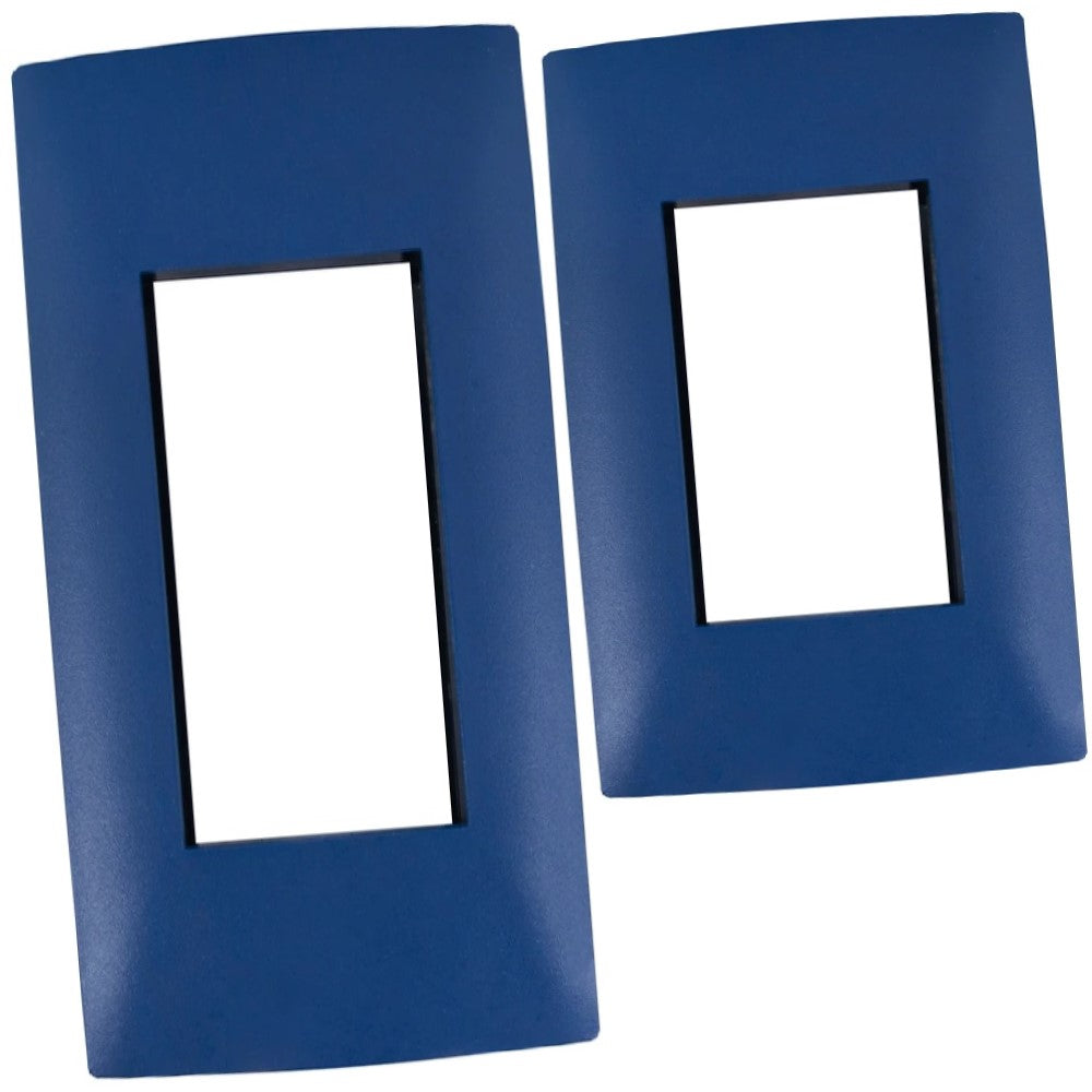 PLACA CIEN A COLOR 3 MODULOS COLOR AZUL MATE LEVITON