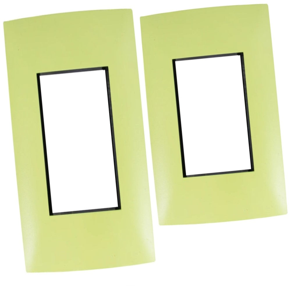 PLACA CIEN A COLOR 3 MODULOS COLOR VERDE MATE LEVITON