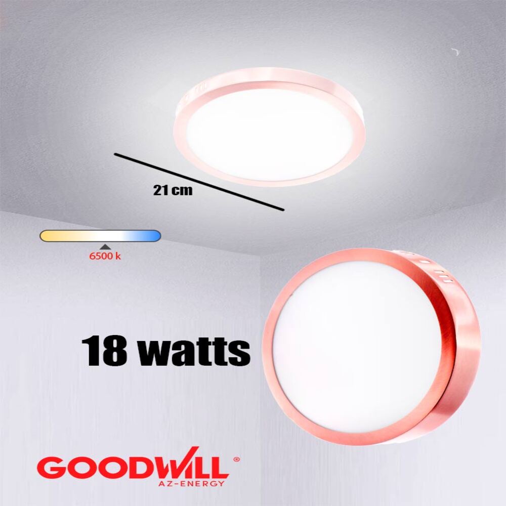 LUMINARIO LED COBRE PARA TECHO 18W 6500K 100-265V USO DE INTERIORES MCA GOODWILL