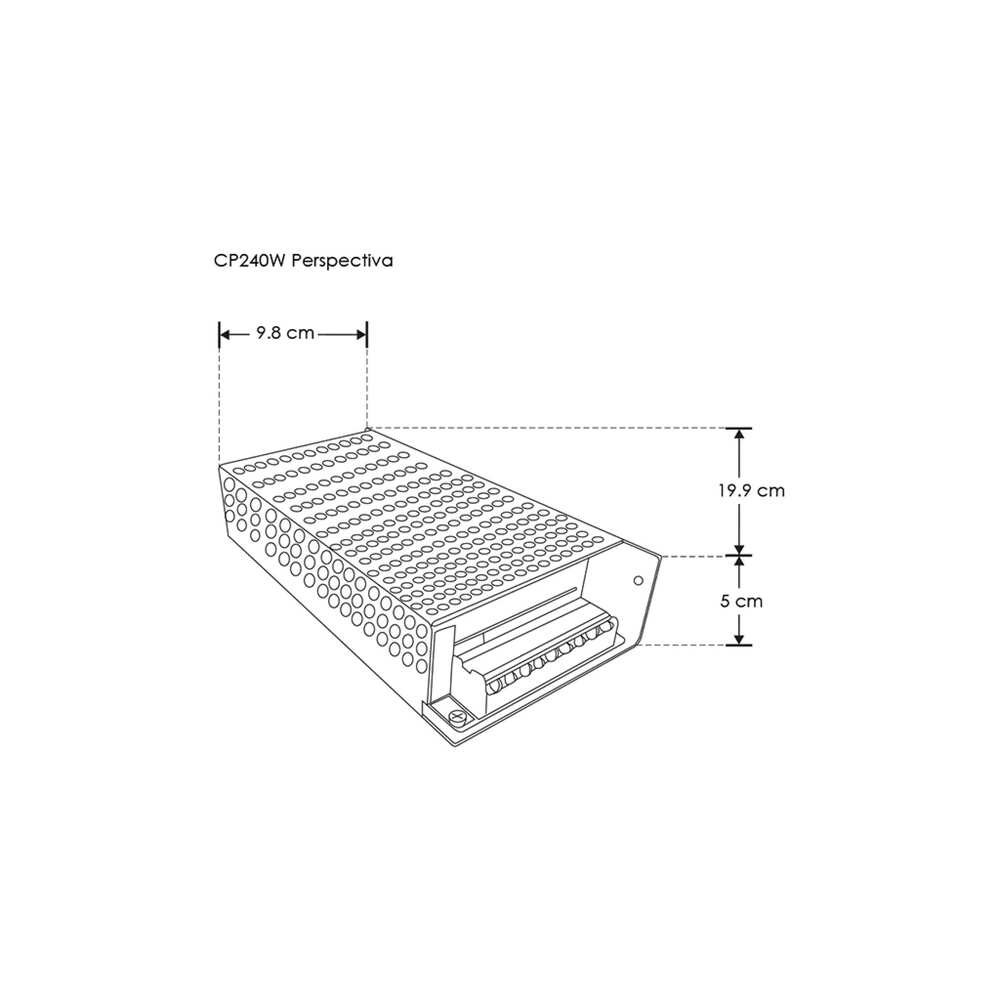 FUENTE DE ALIMENTACION CONMUTADA P/TIRA EXTRAPLANA LED 192W ENTRADA 110-220V CA SALIDA 24V CC PROTECCION IP20 ILUMILEDS
