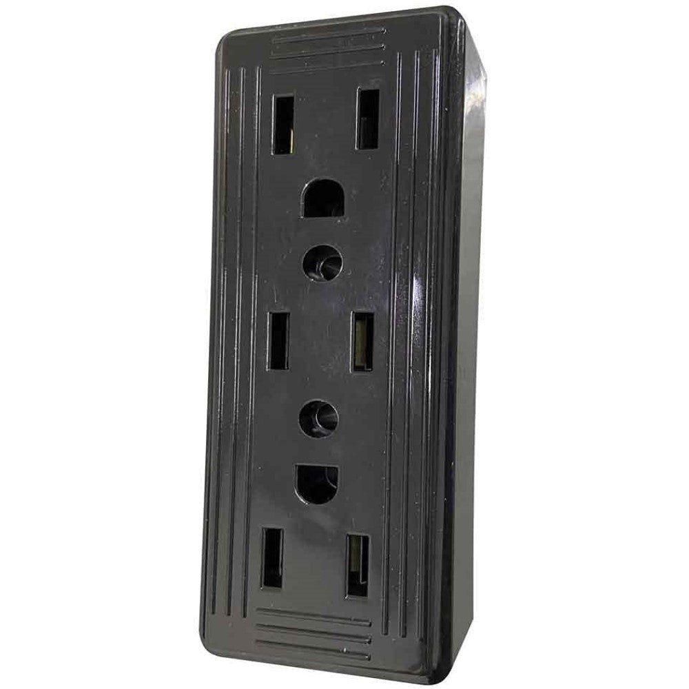 MULTICONTACTO TRIPLE 15A 127V NEGRO