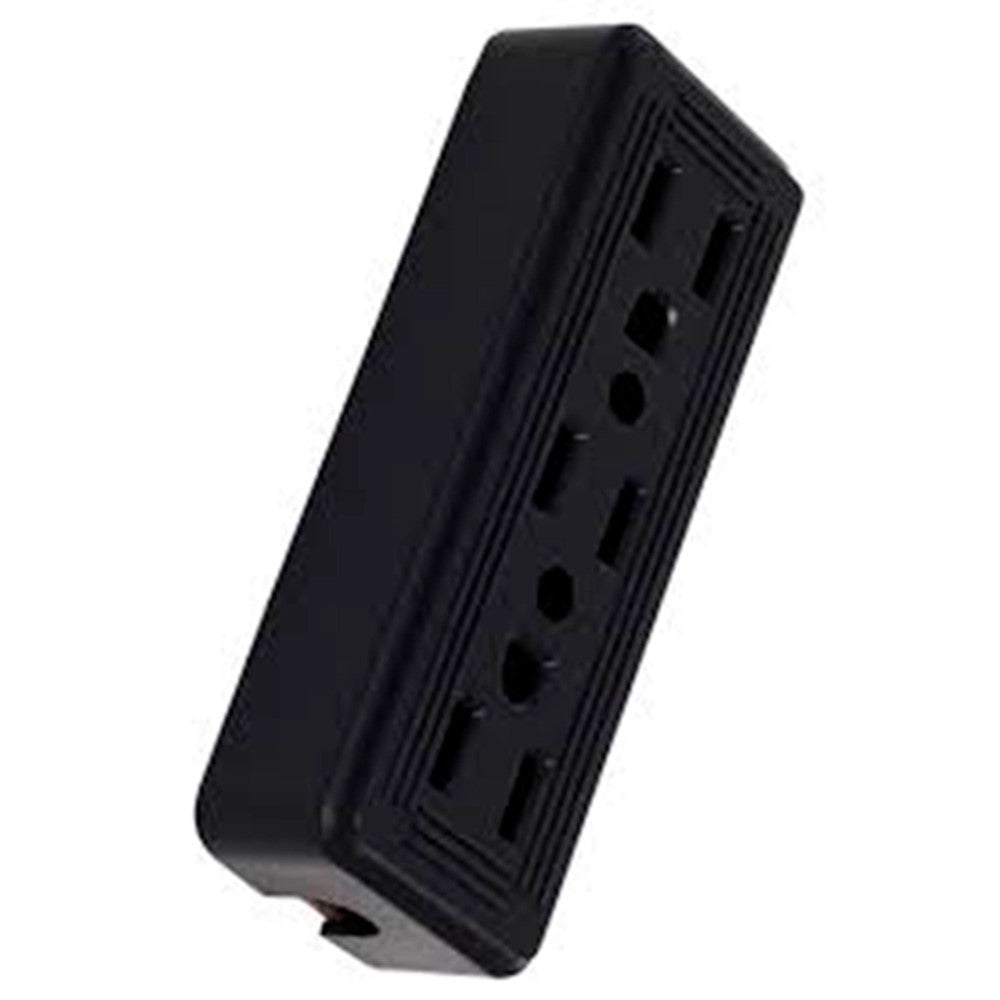 MULTICONTACTO TRIPLE 15A 127V NEGRO