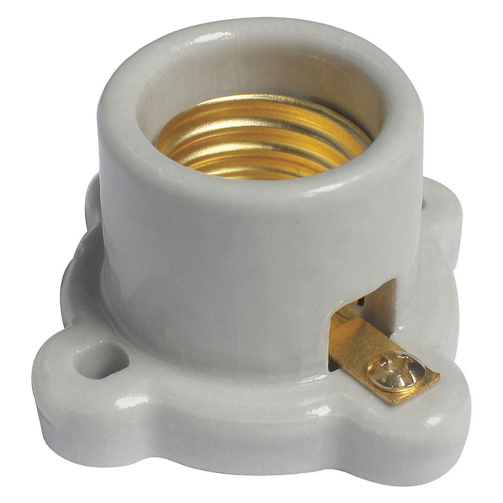 PORTALAMPARA REDONDA BLANCA Y LATON WD4600-C