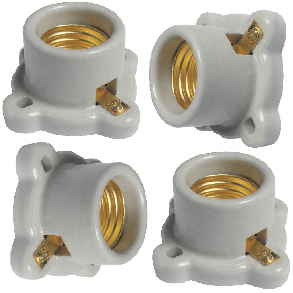 PORTALAMPARA REDONDA BLANCA Y LATON WD4600-C