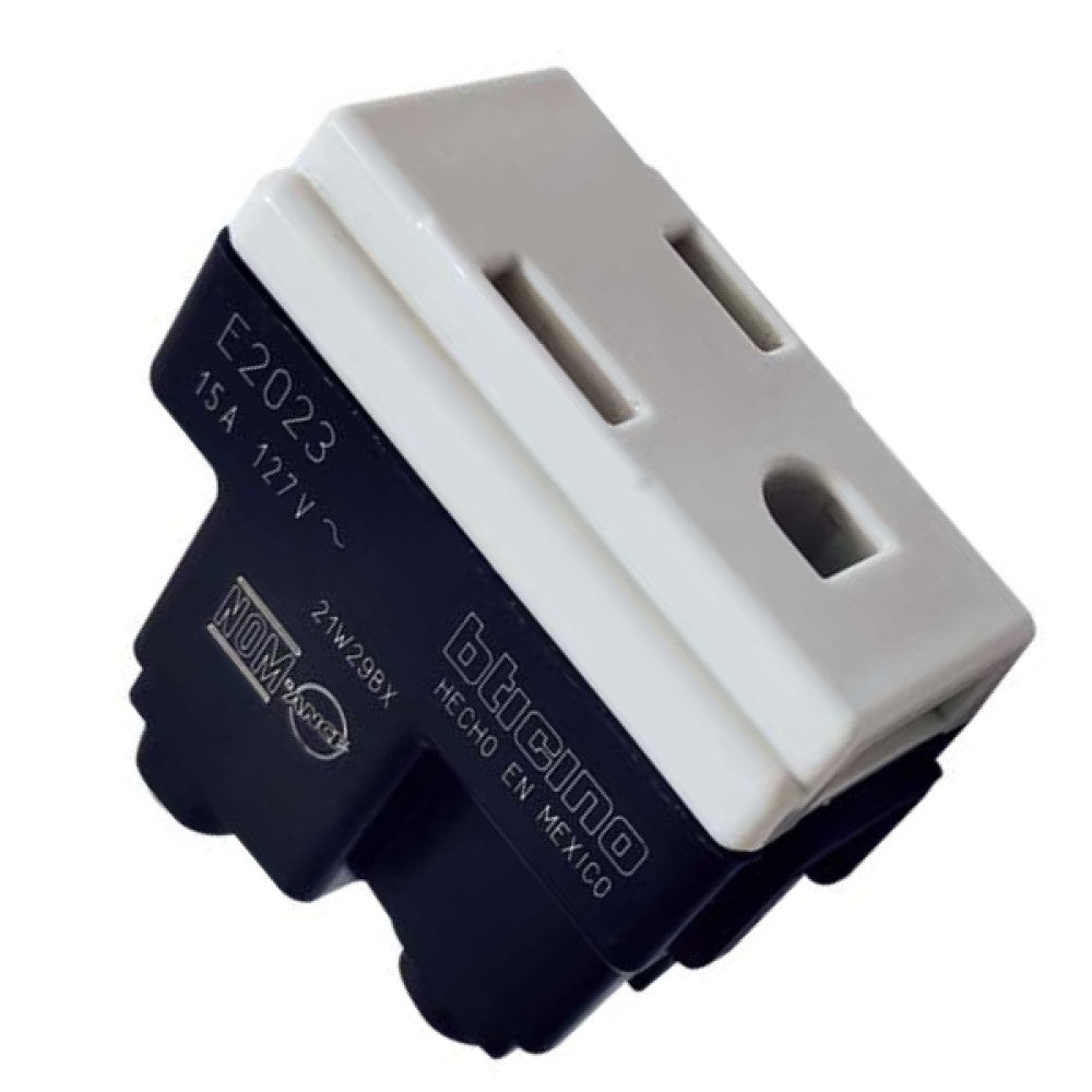 CONTACTO CON POLO A TIERRA 15A 125V 2P 3H E2023 MODUS BTICINO