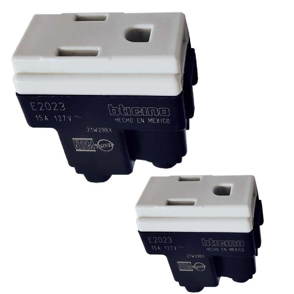 CONTACTO CON POLO A TIERRA 15A 125V 2P 3H E2023 MODUS BTICINO