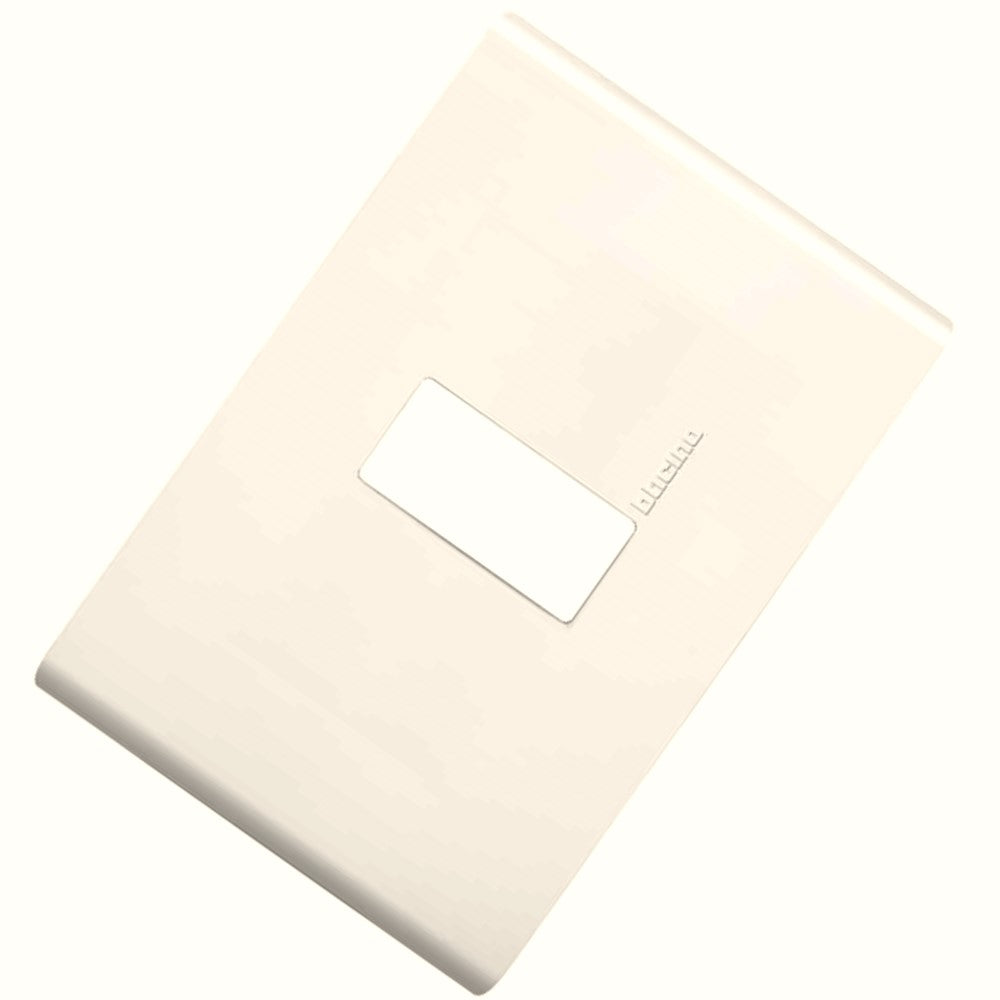 PLACA DE 1 MODULO CON CHASIS DE RESINA, COLOR MARFIL