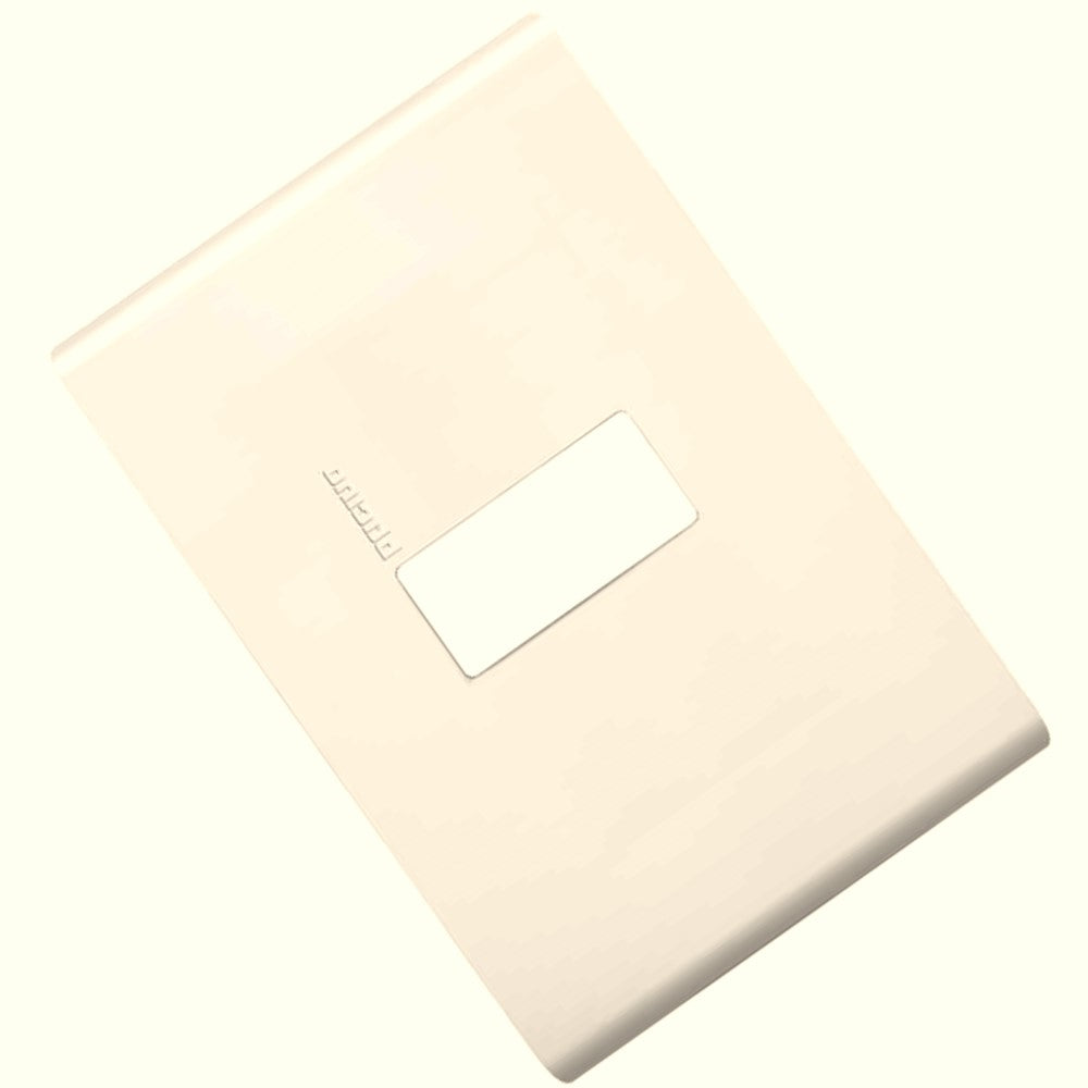 PLACA DE 1 MODULO CON CHASIS DE RESINA, COLOR MARFIL