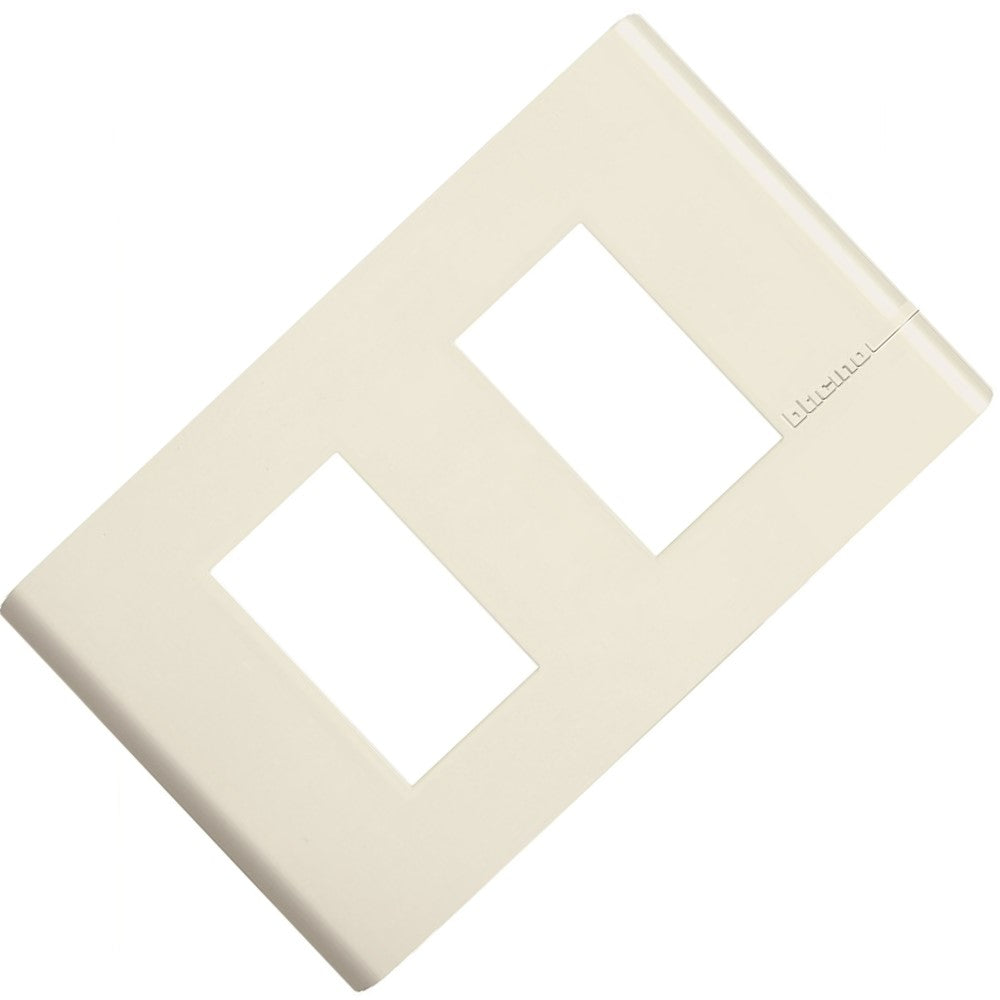 PLACA DE 2 MODULOS CON CHASIS DE RESINA, COLOR MARFIL