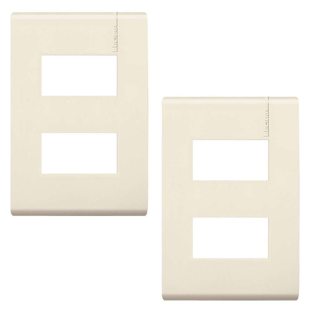 PLACA DE 2 MODULOS CON CHASIS DE RESINA, COLOR MARFIL