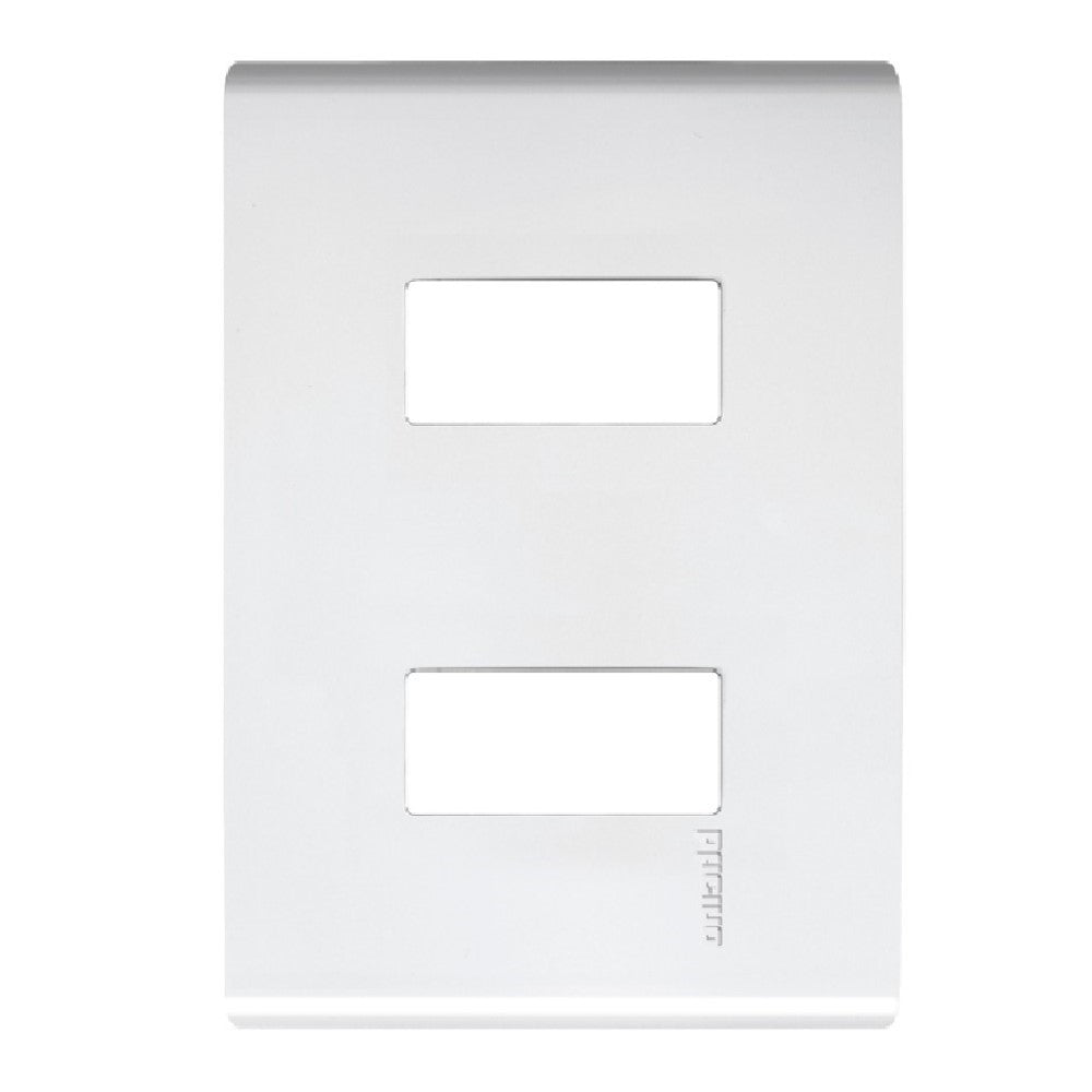 PLACA DE 2 MÓDULOS CON CHASIS DE RESINA COLOR BLANCO