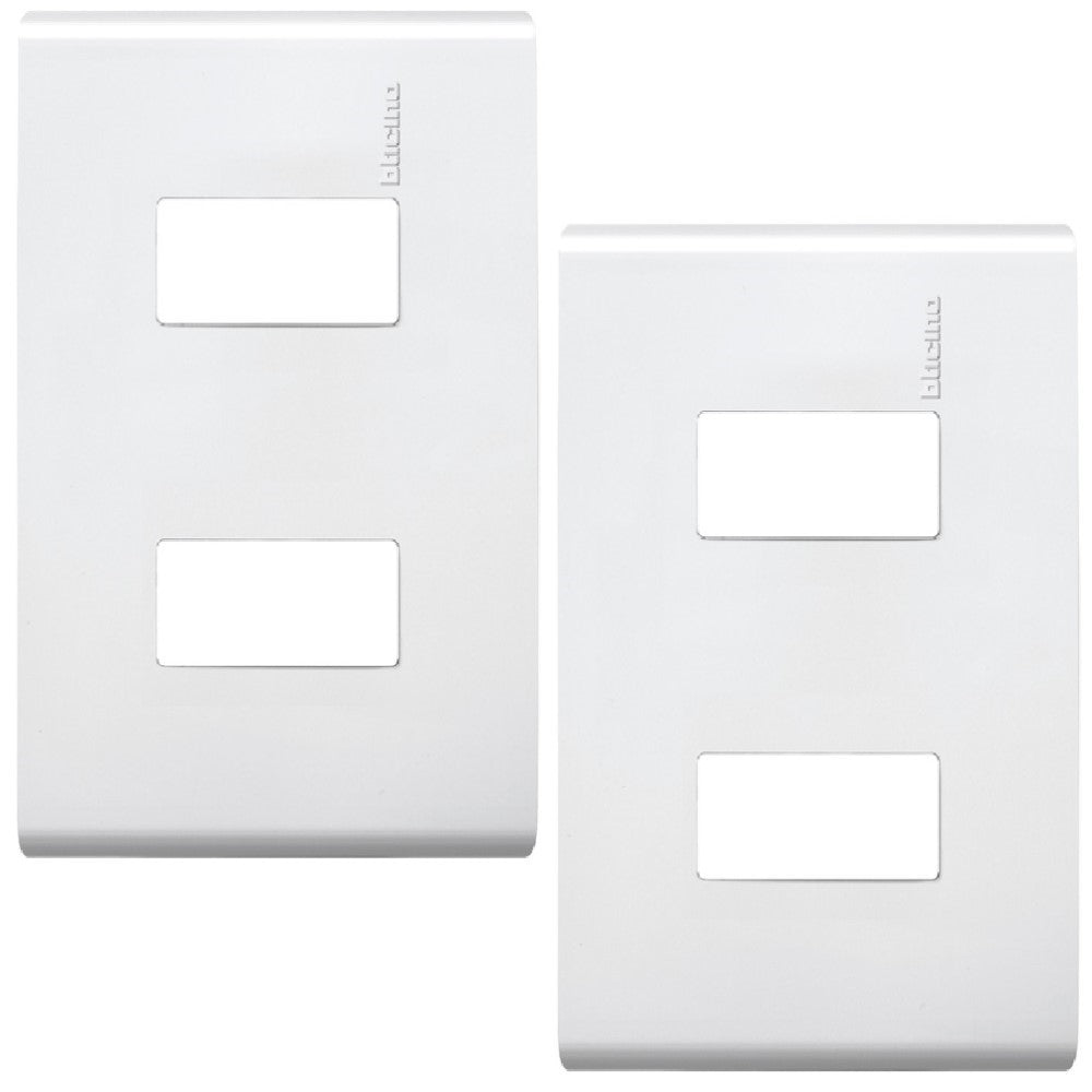 PLACA DE 2 MÓDULOS CON CHASIS DE RESINA COLOR BLANCO