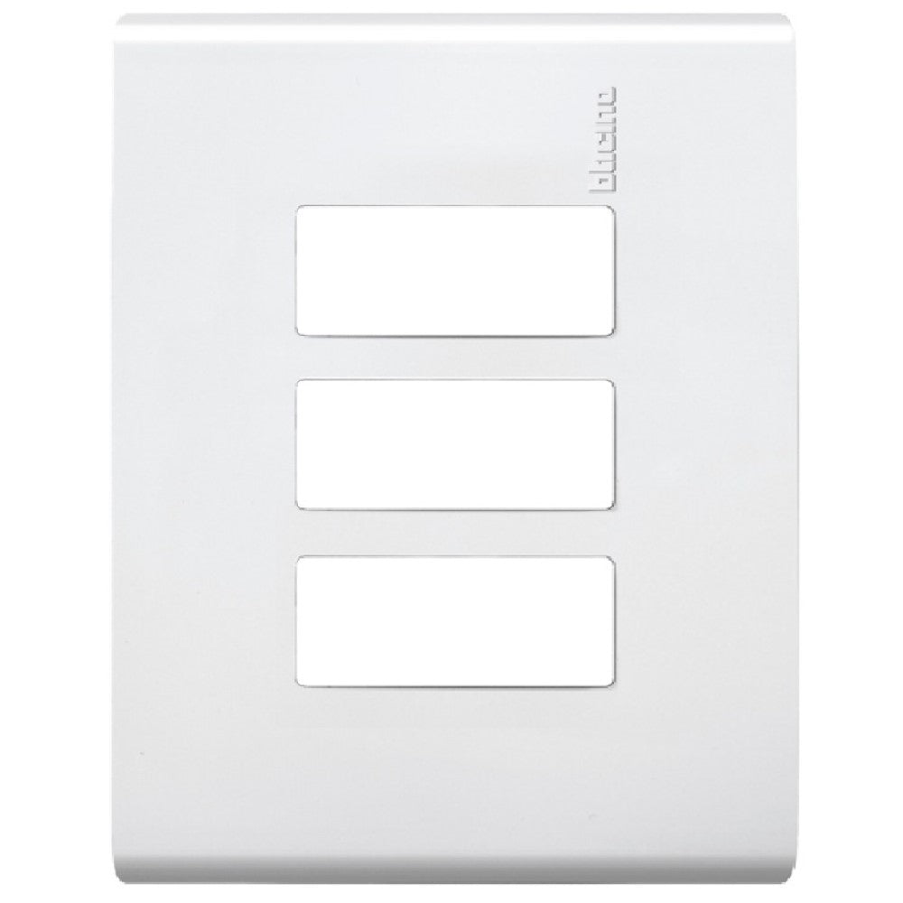 PLACA CON CHASIS RESINA 3 MODULOS BLANCO