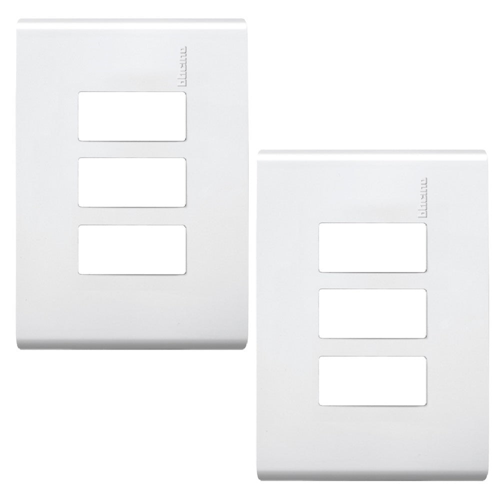 PLACA CON CHASIS RESINA 3 MODULOS BLANCO