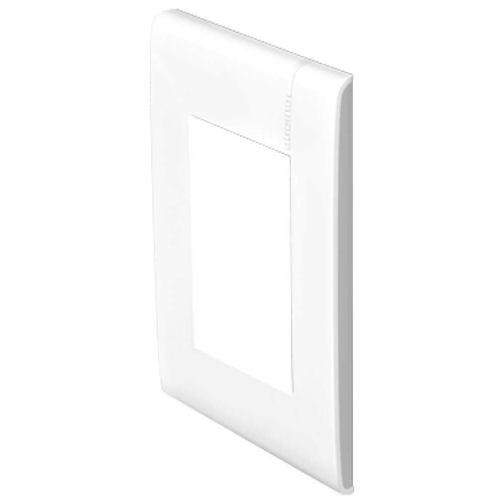 PLACA DE 3 MÓDULOS COLOR BLANCA CON PERFILES LATERALES COLOR LUNA