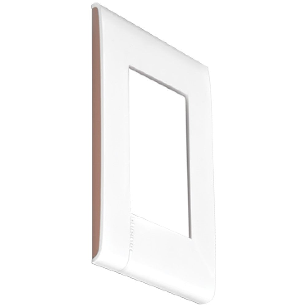 PLACA DE 3 MÓDULOS COLOR BLANCO CON PERFILES LATERALES COLOR MOKA