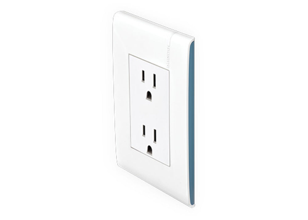 TOMACORRIENTE DÚPLEX 2P+T CON PROTECCIÓN INFANTIL 15A 127-250V PLACA AQUA