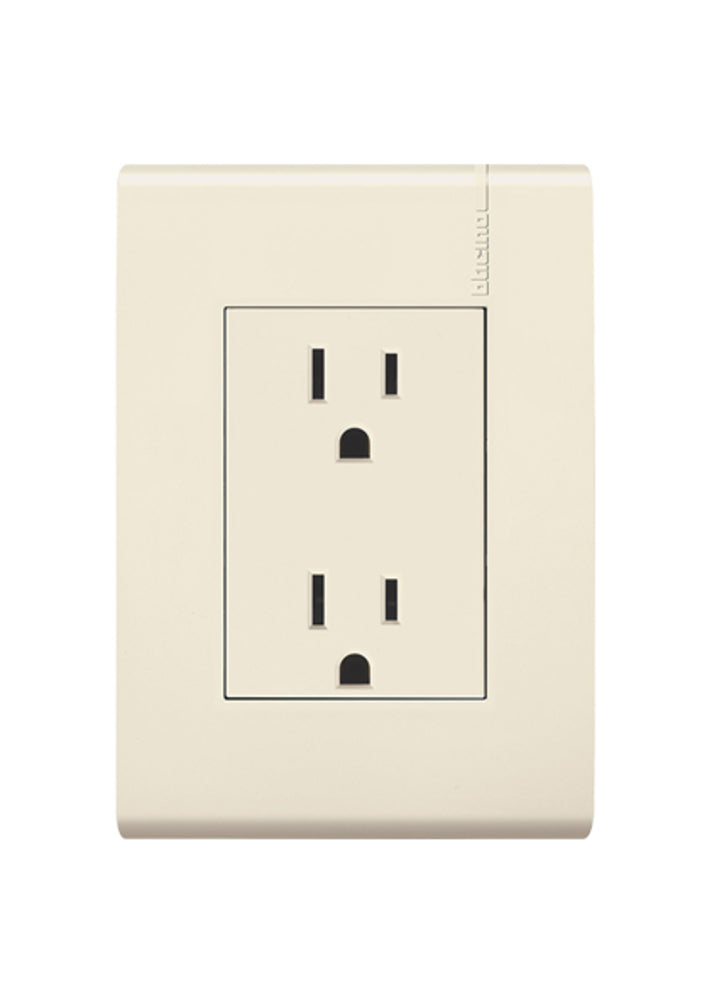 TOMACORRIENTE DUPLEX 2P+T CON PROTECCION INFANTIL, 15A, 127-250V PLACA MARFIL